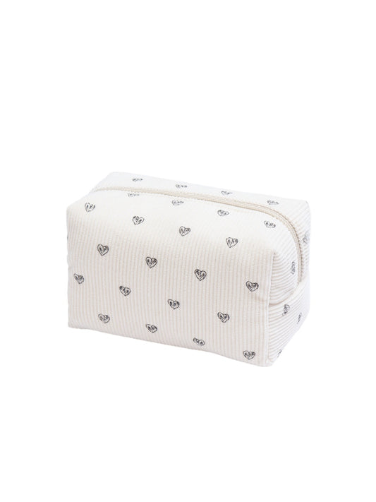 Cosbai - Soft Fabric Heart Cosmetic Bag