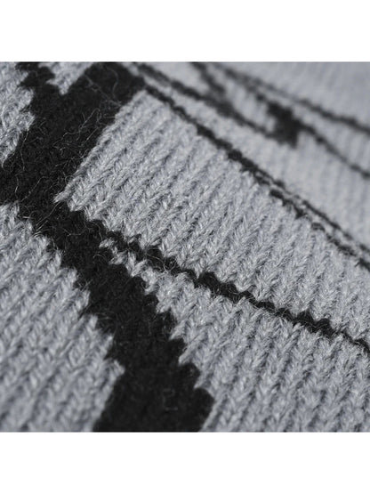 Haila - Spiderweb Graphic Brimless Knit Beanie