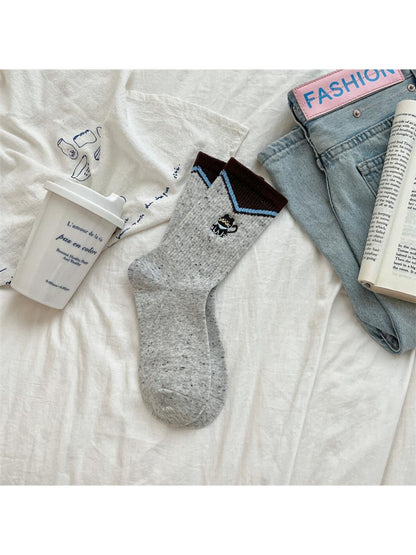 Rufia - Retro Muted Ribbed Crew Socks