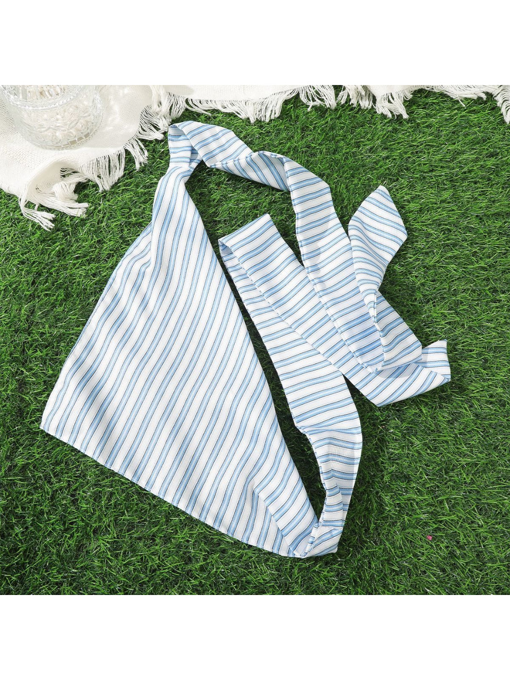 Scarvii Casual Stripe Long Tie Head Scarf