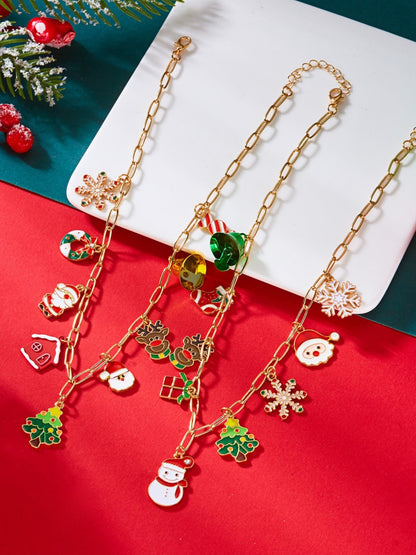 Bauai - Christmas Enamel Pendant Chain Necklace Bracelet