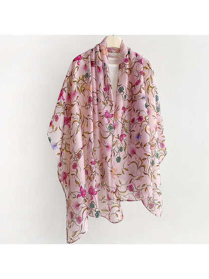 Scarvii - Soft Tone Abstract Printed Summer Wrap Scarf