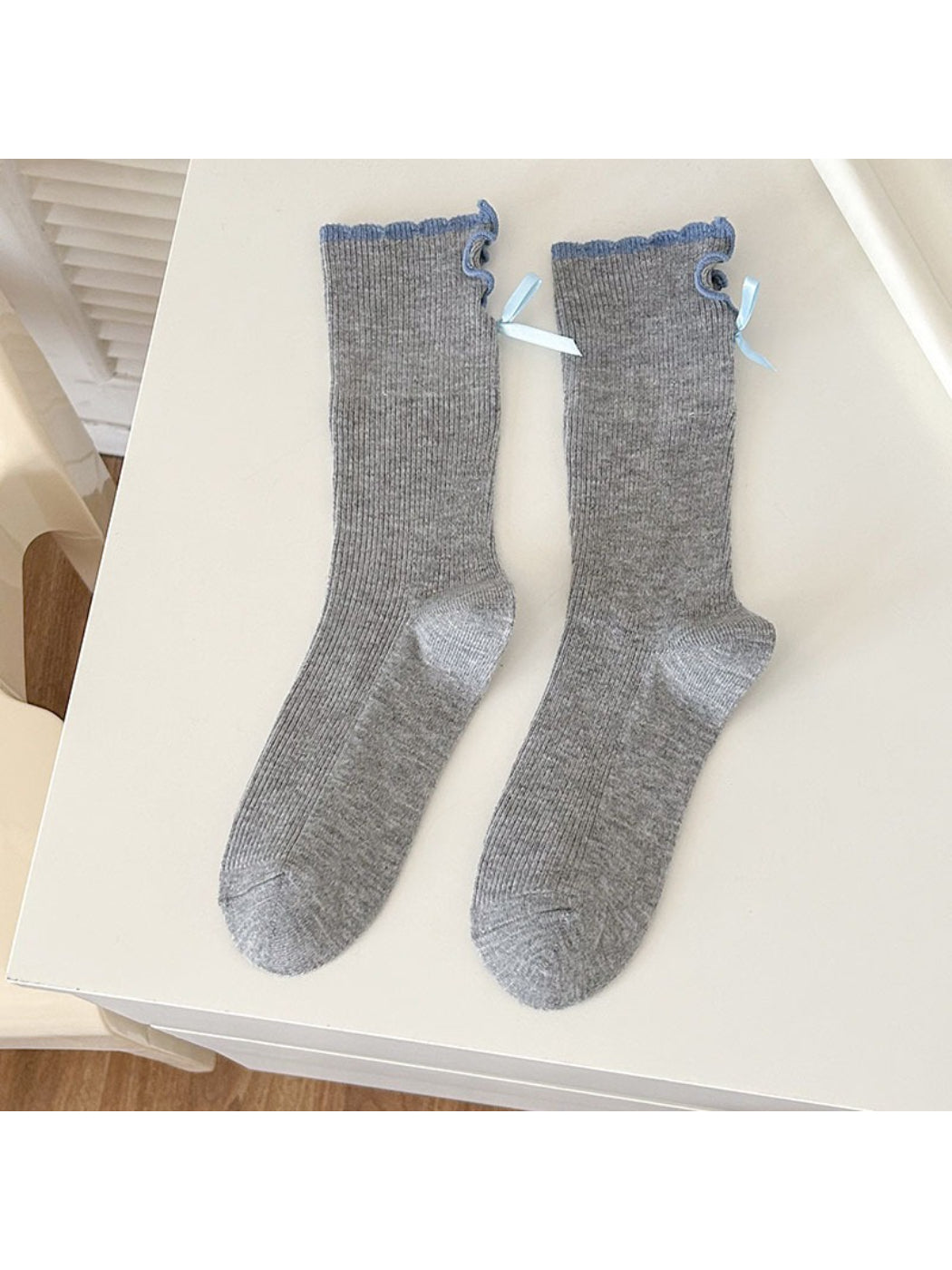 Rufia - Ribbed Bow Detail Crew Socks product image 7