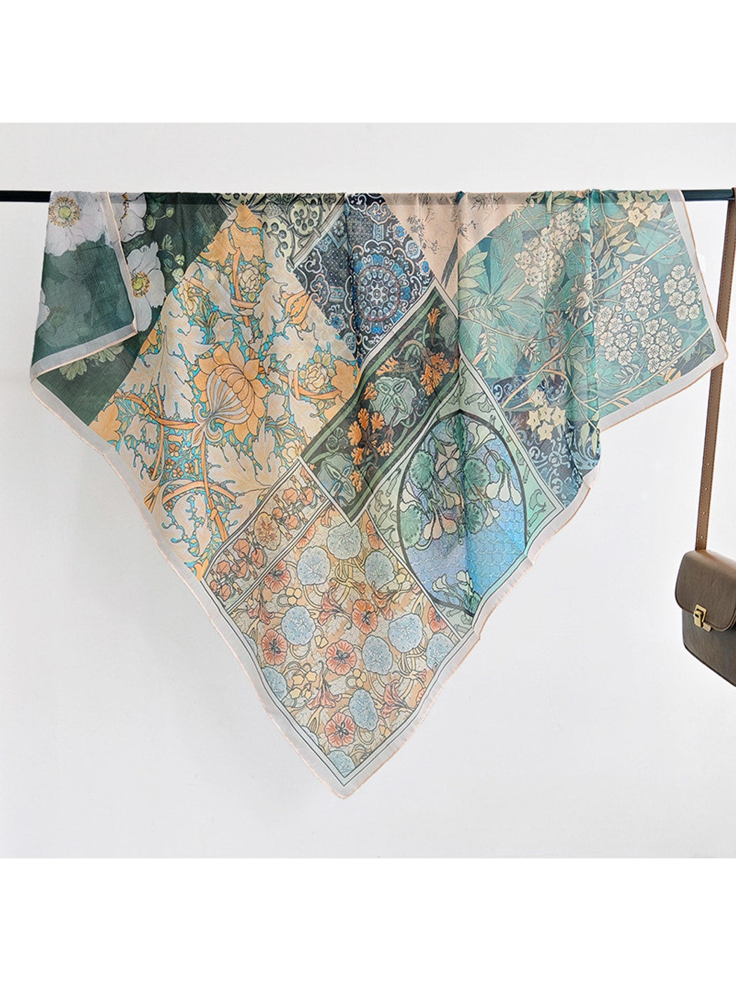 Scarvii - Vintage Floral Panel Collage Square Scarf