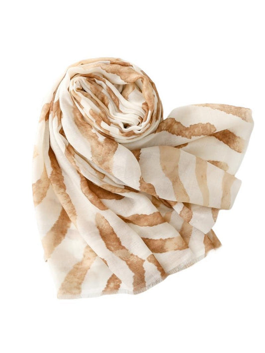 Scarvii - Soft Airy Oversized Zebra Stripe Lightweight Scarf
