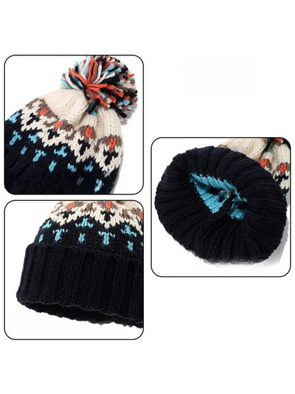 Haila - Colorful Pom Pom Knitted Beanie