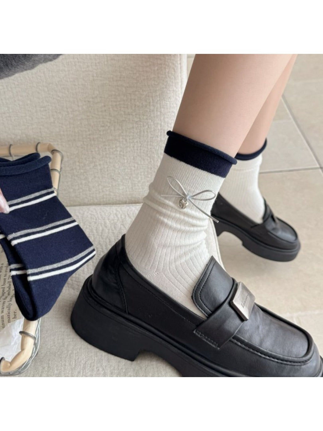 Rufia - Women's Mid-Crew Capsule Socks with Minimalist Prints