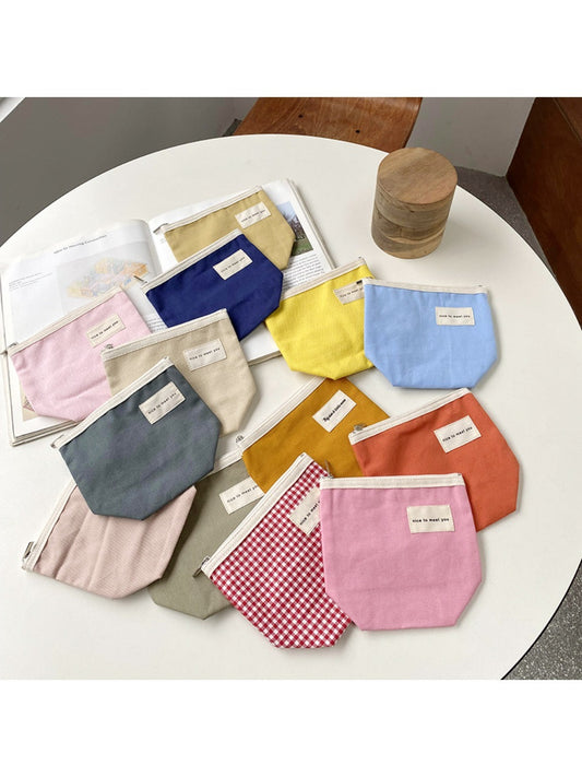 Cosbai - Minimalist Small Canvas Cardholder Pouch & Coin Purse