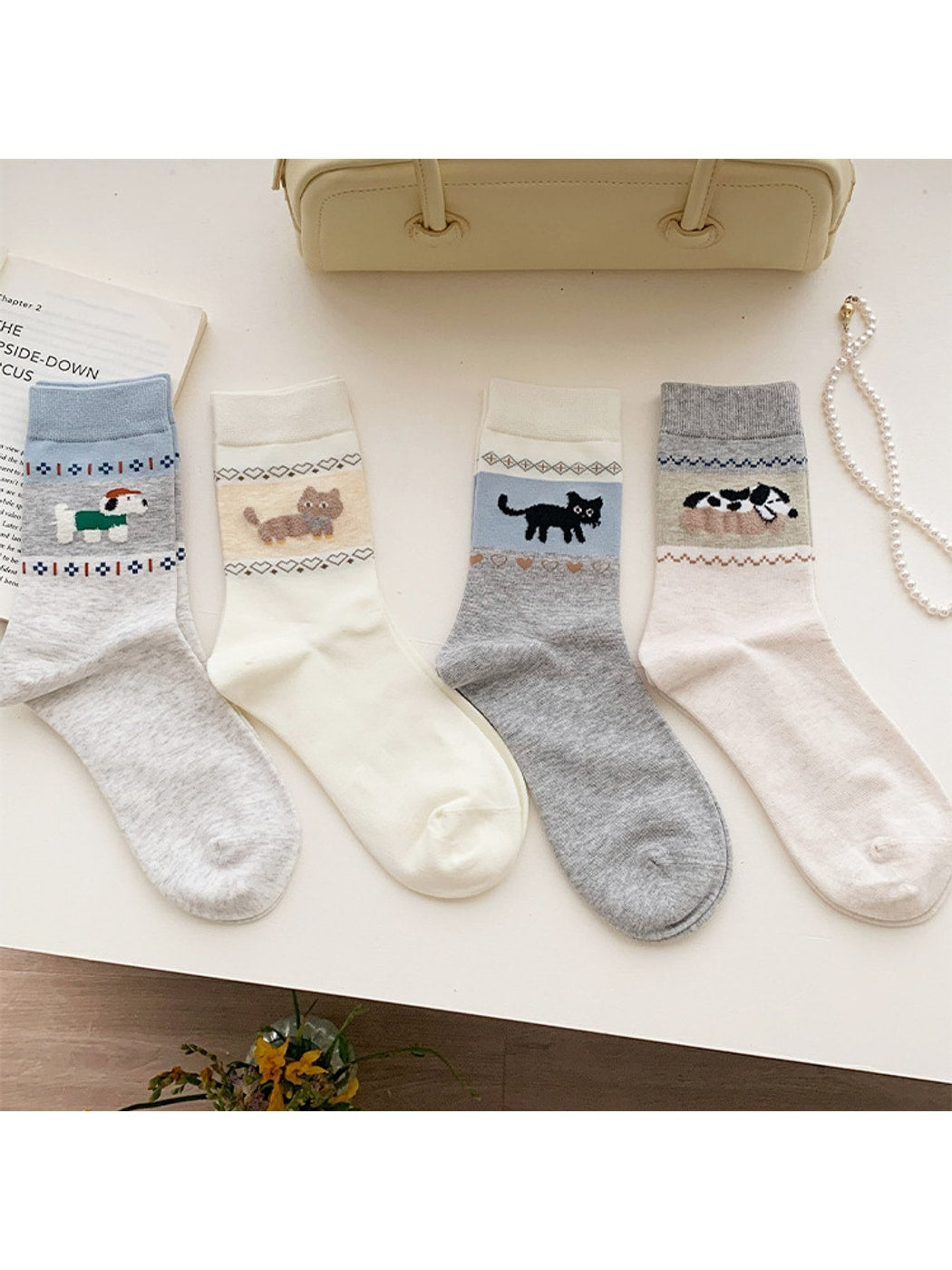 Rufia - Cartoon Animal Pattern Women's Crew Socks