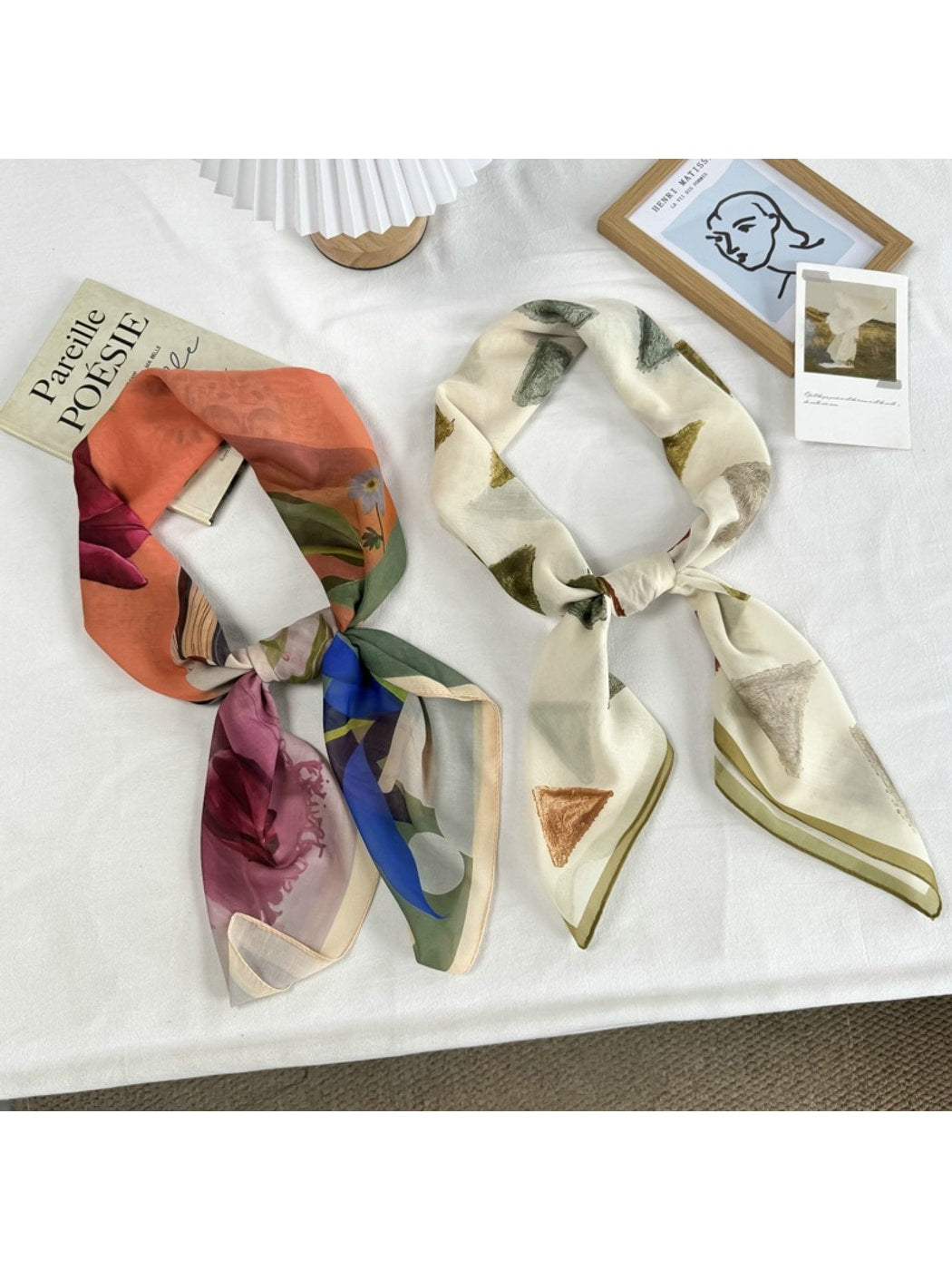 Scarvii - Simple Patterned Fashion Square Scarf