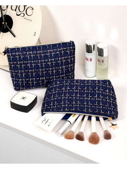 Cosbai - Textured Tweed Travel Pouch