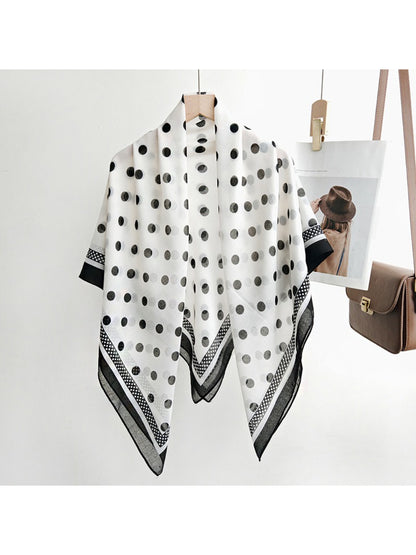 Scarvii Polka Dot Border Square Scarf