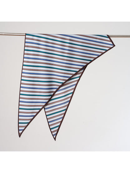 Scarvii - Preppy Line Print Triangle Bandana