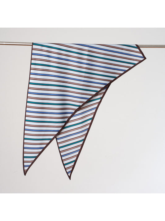 Scarvii - Preppy Line Print Triangle Bandana