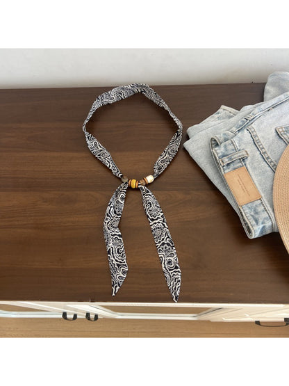 Scarvii Decorative Beaded Skinny Scarf