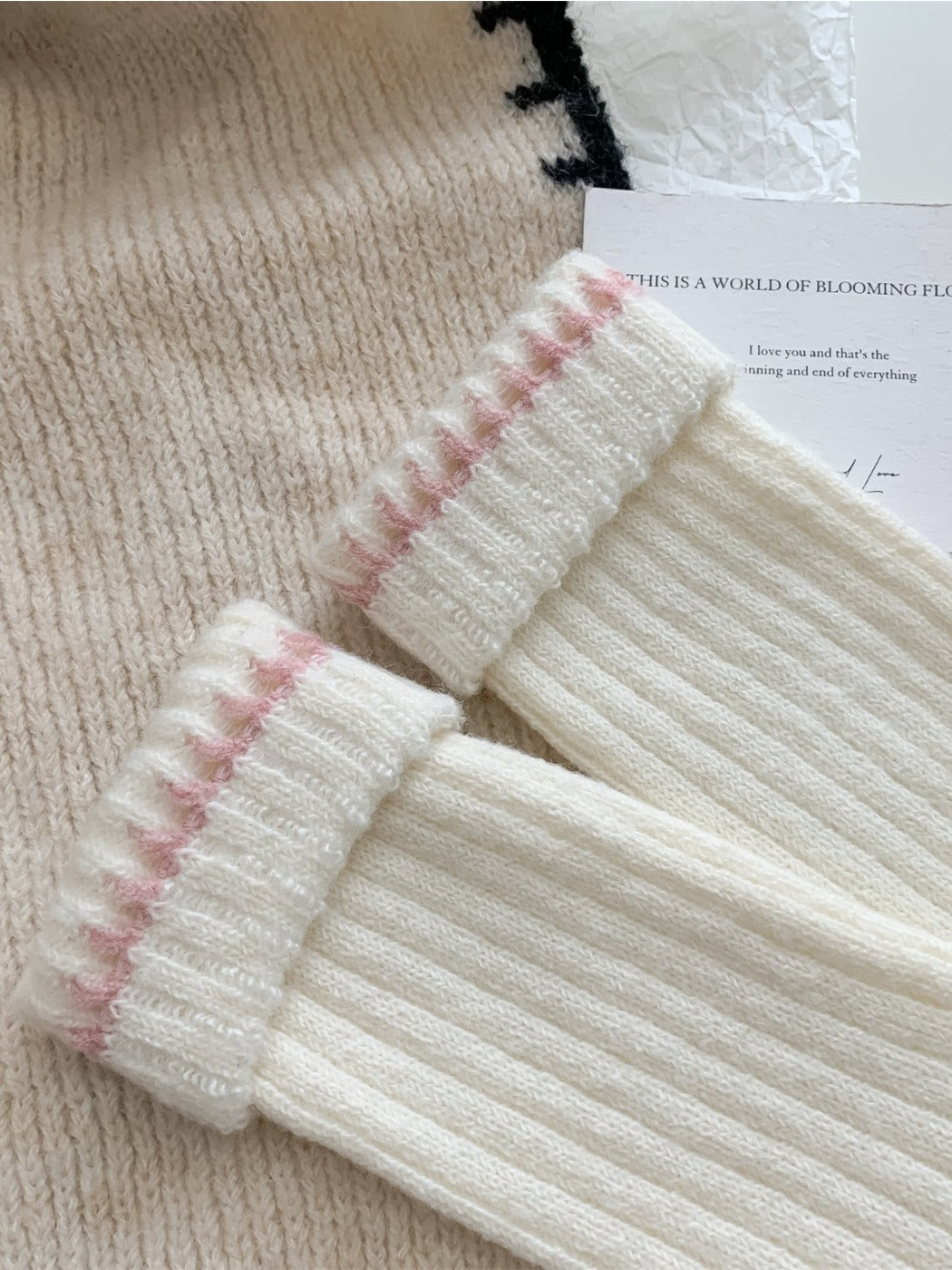 Rufia – Cozy Thick Mid-Calf Socks with Contrast Trim