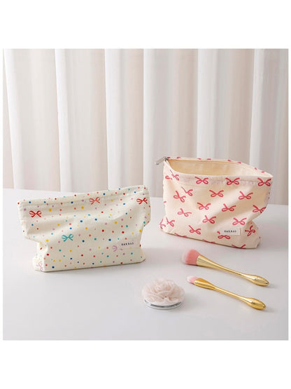 Cosbai - Sweet Style Bow Print Makeup Storage Bag