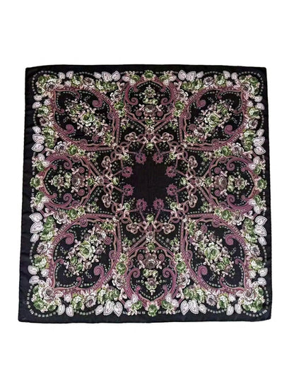 Scarvii Symmetric Floral Medallion Square Scarf