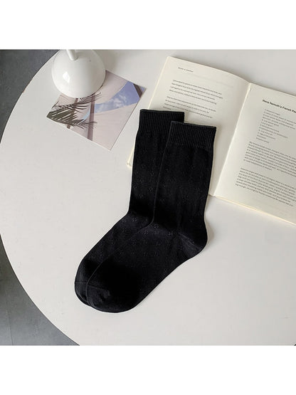 Rufia - Floral Mesh Cutout Casual Crew Socks