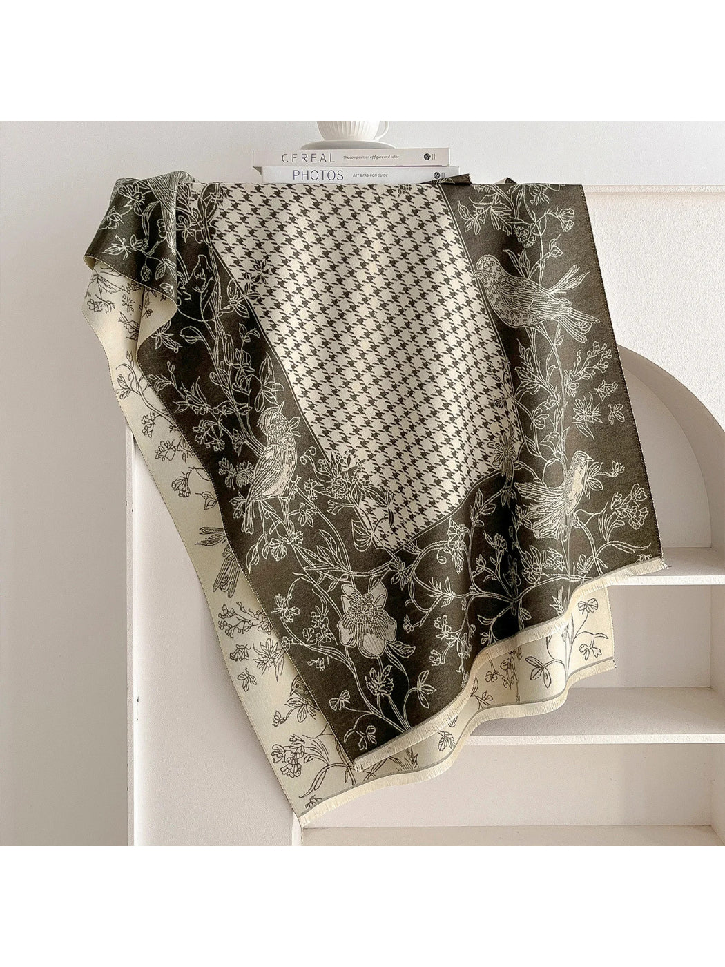 Scarvii - Bird Houndstooth Woven Texture Scarf