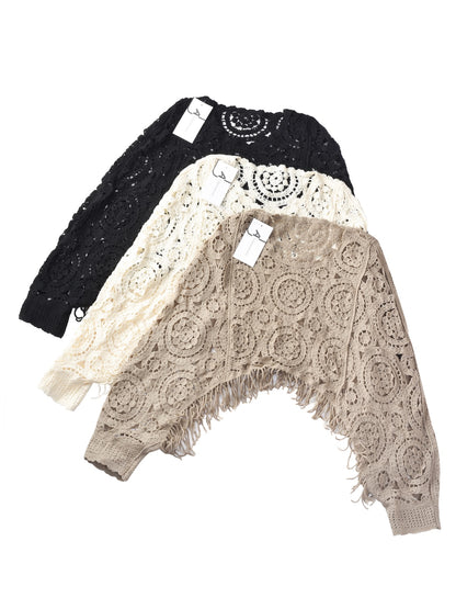 Crosa - Vintage Open-Knit Batwing Sweater
