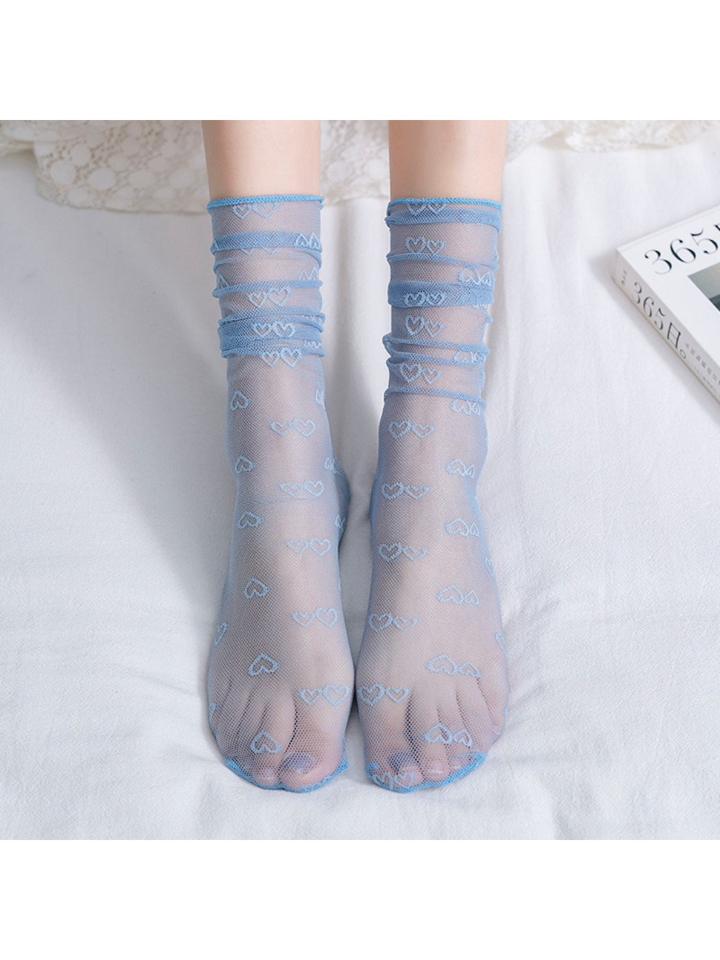 Rufia - Lightweight Sheer Heart Crew Socks product image 10