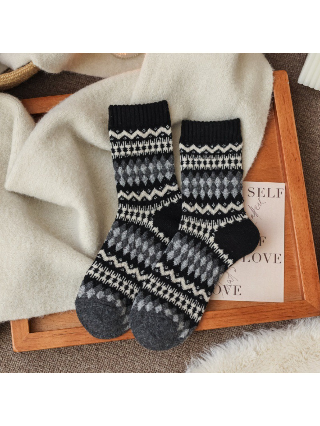 Rufia - Winter Heritage Knit Crew Socks