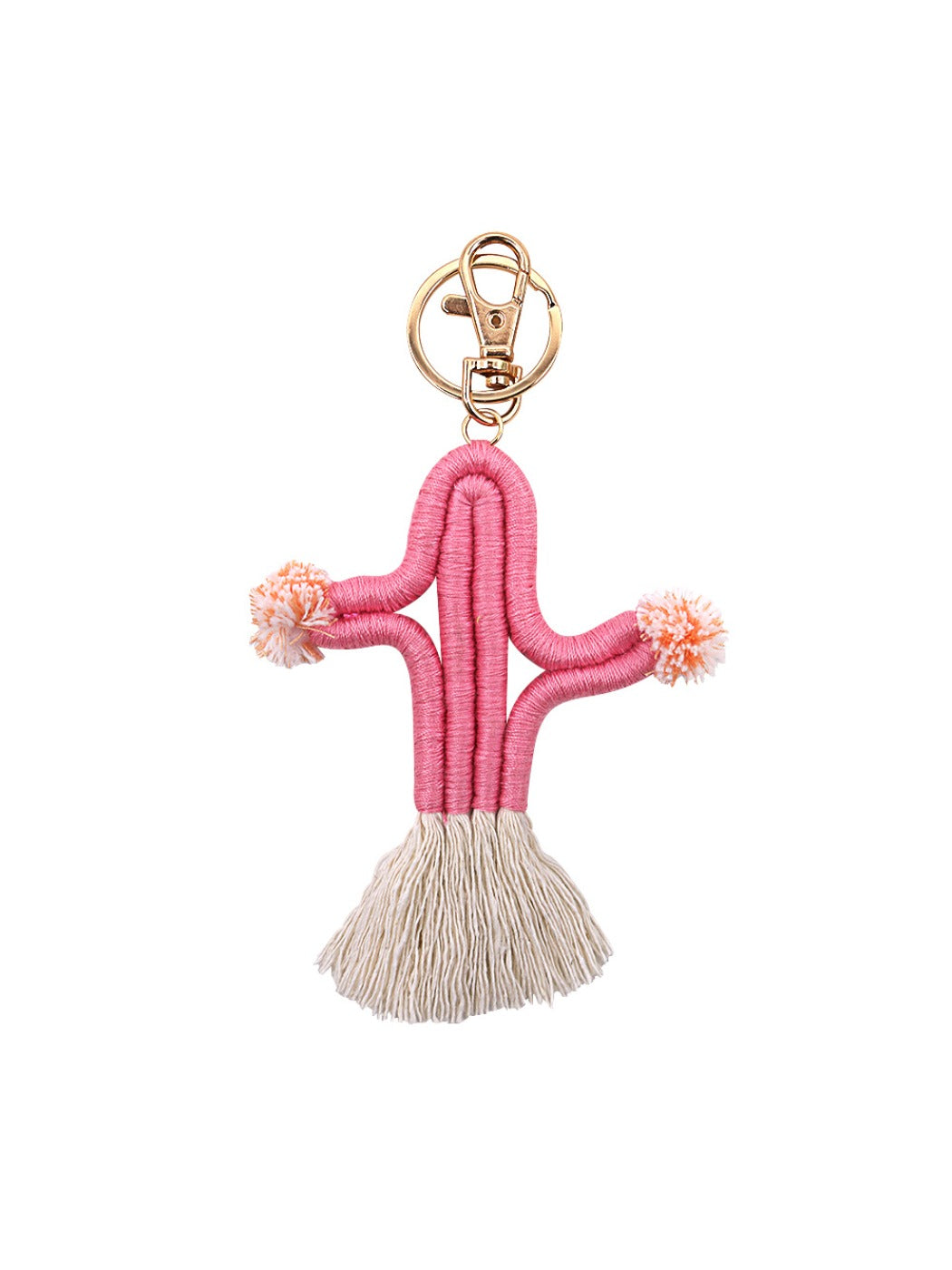 Koco Crochet Cactus Keychain with Pompom & Tassel product shape