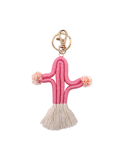 Koco Crochet Cactus Keychain with Pompom & Tassel product shape
