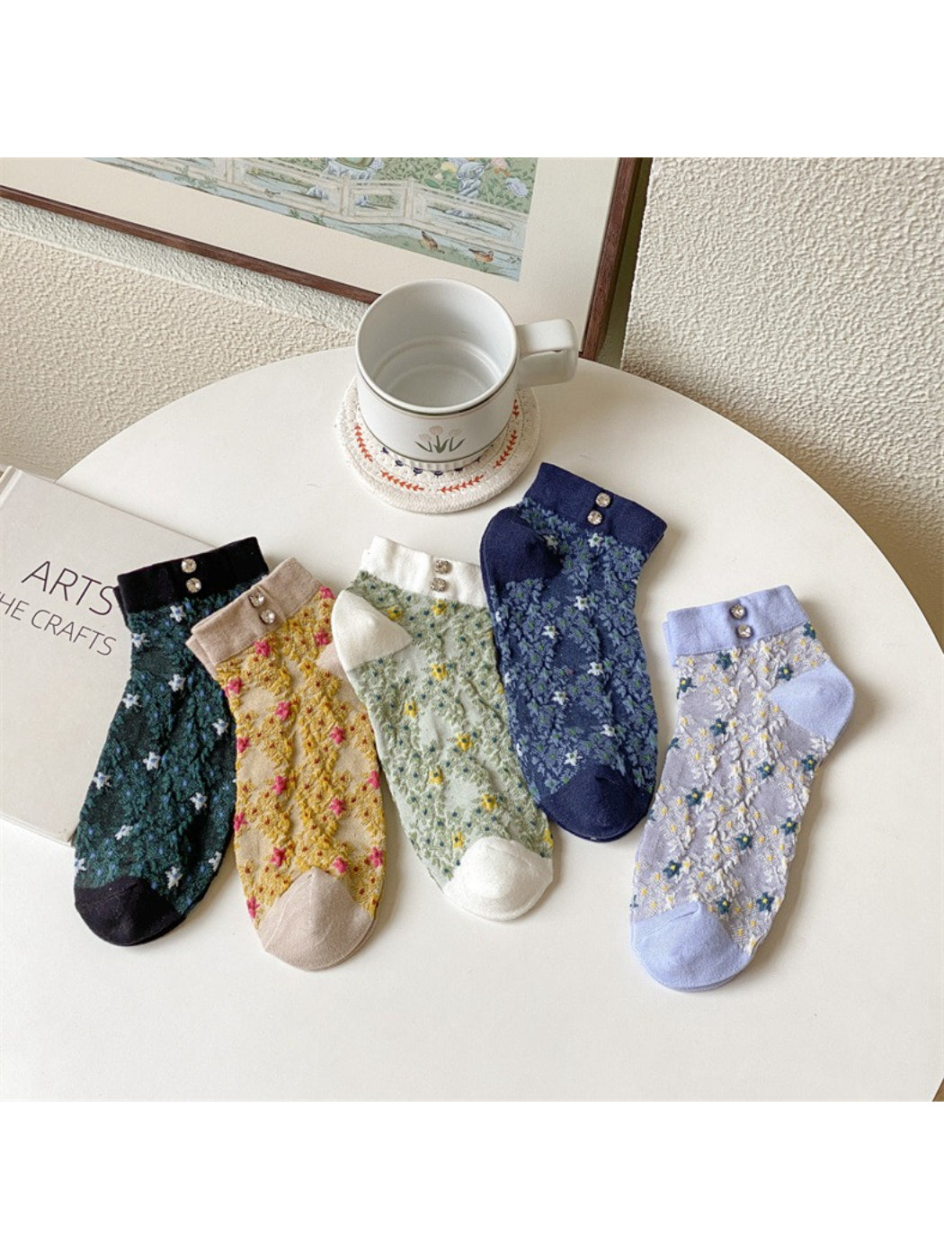 Rufia - Vintage Lace Blossom Ankle Socks