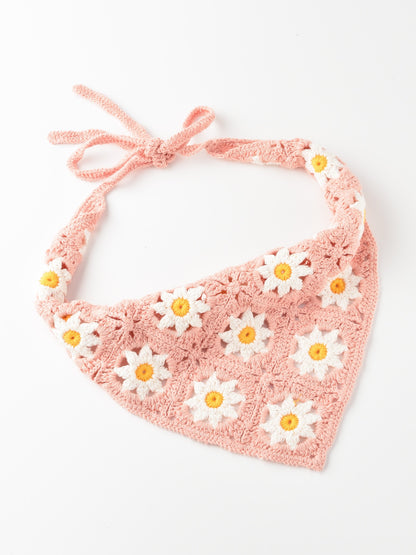 Haila - Floral Woven Flower Hairband - purple - product image