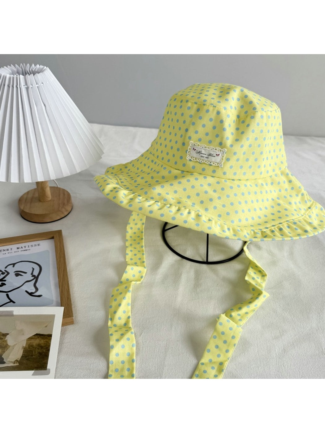Haila - Ruffle Brim Polka Dot Casual Bucket Hat