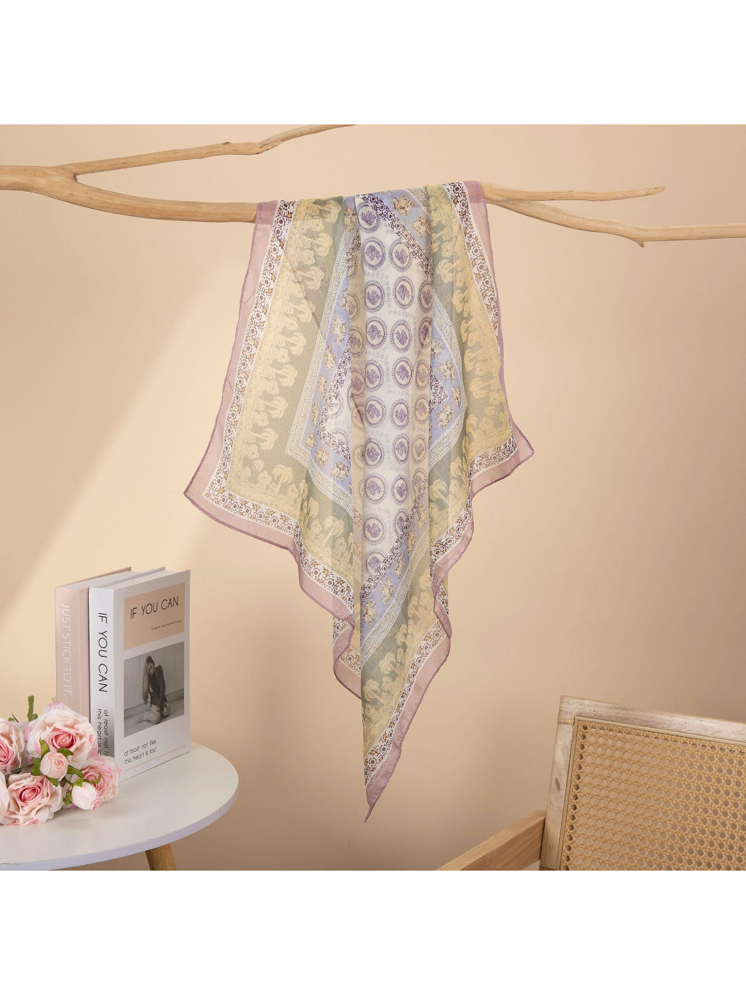 Scarvii - Vintage Medallion Border Square Scarf