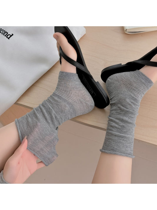 Rufia - Solid Color Slouch Crew Socks