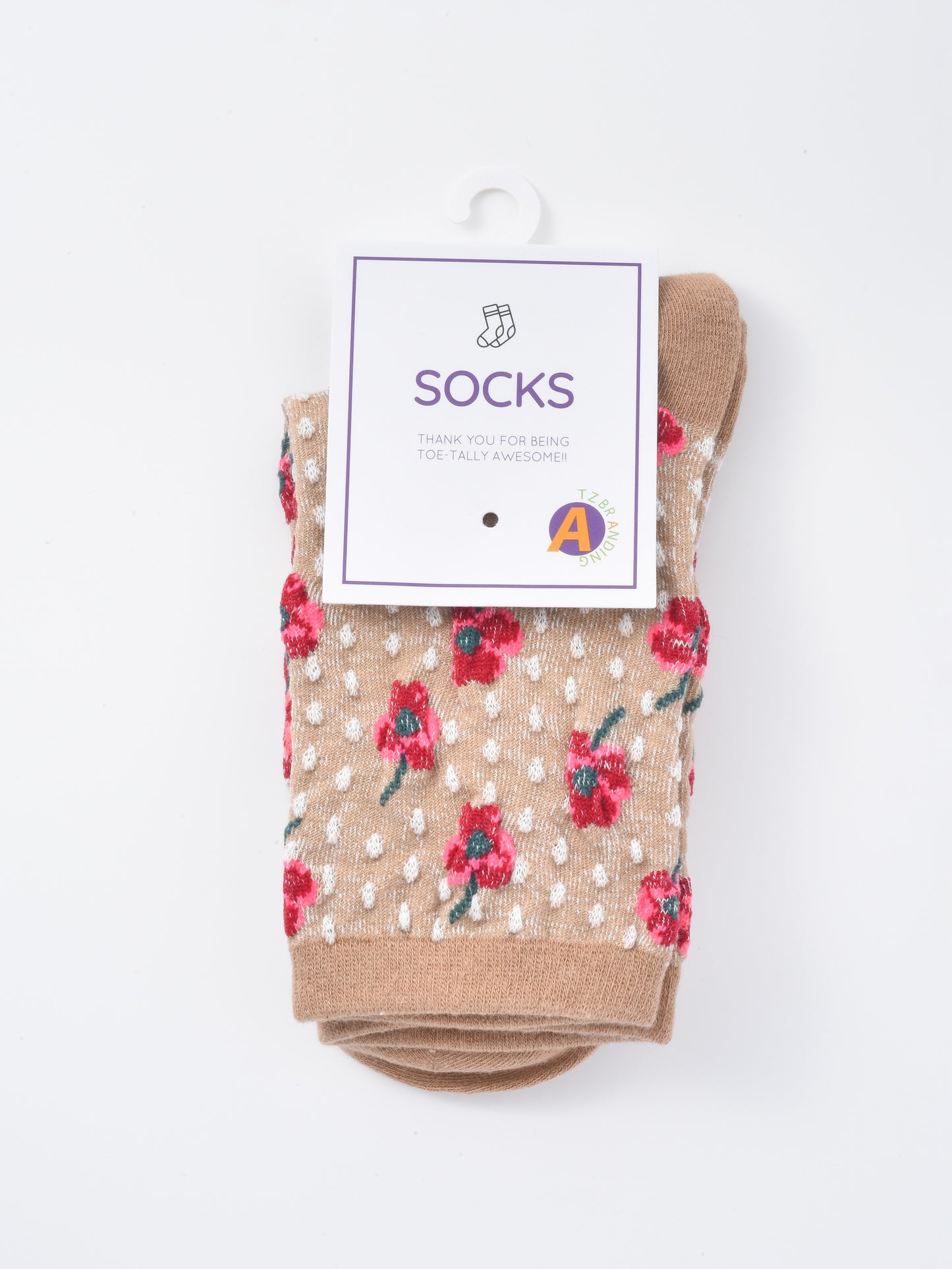 Rufia - Dotted Garden Floral Crew Socks