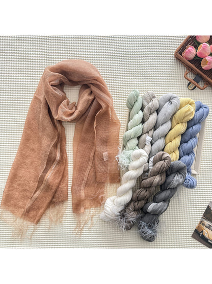 Scarvii - Fringe Edge Woven Long Scarf