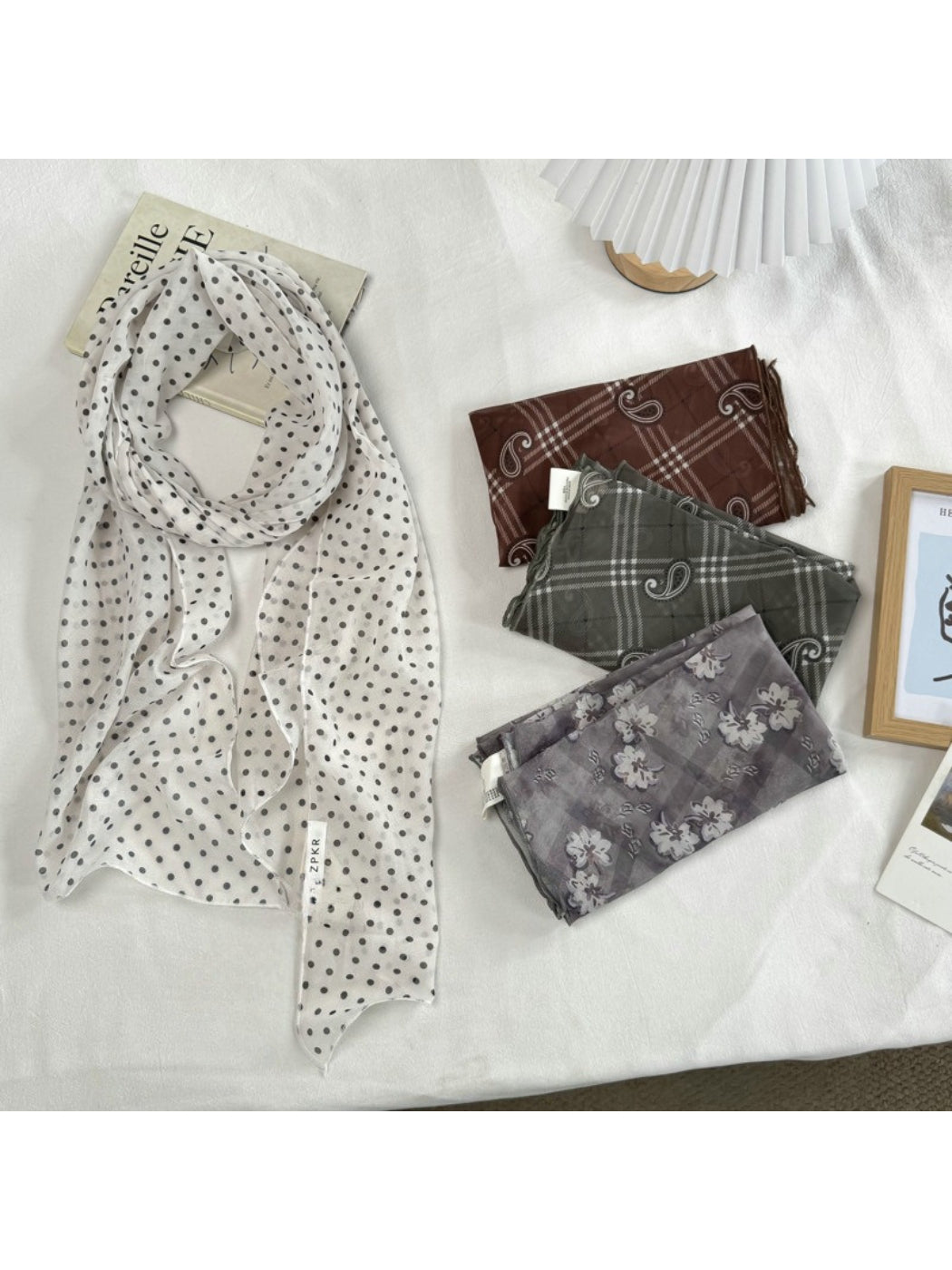 Scarvii - Mixed Print Lightweight Long Scarf