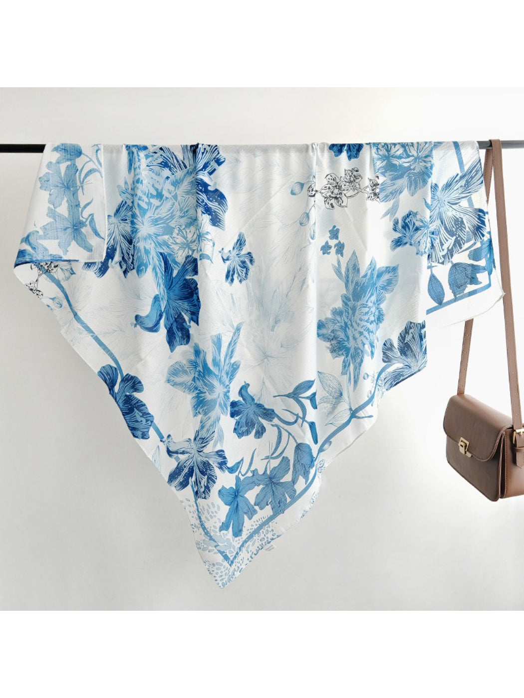 Scarvii Blue Botanical Floral Scarf
