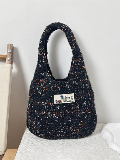 Cosbai - Colorful Knit Shoulder Tote Bag