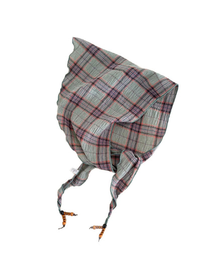 Scarvii - Plaid Beaded Tie Scarf