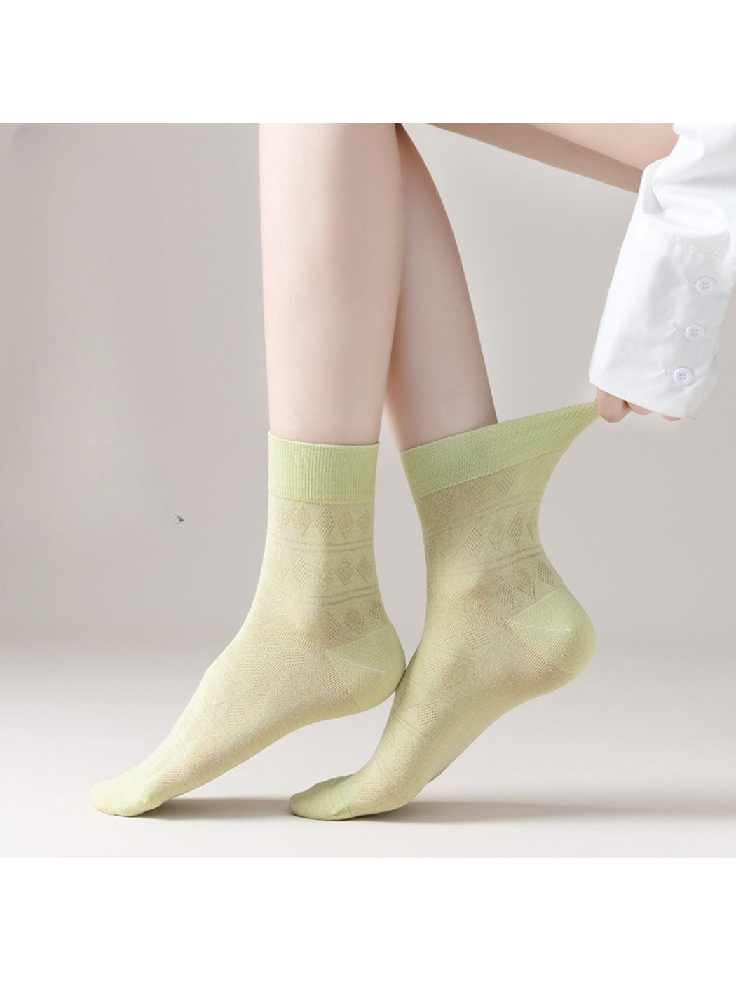 Rufia - Soft Geometric Textured Crew Socks product image 3