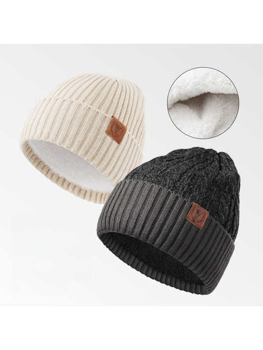 Haila - Foldable Brimless Round Crown Knit Beanie