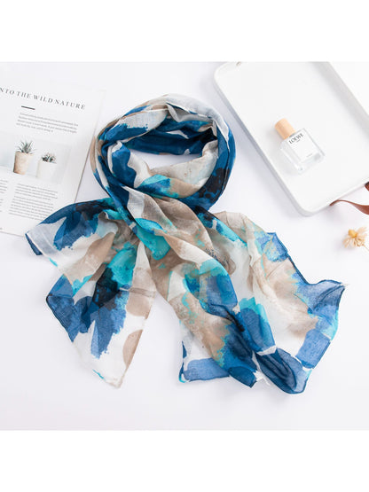 Scarvii - Painterly Blue Abstract Scarf