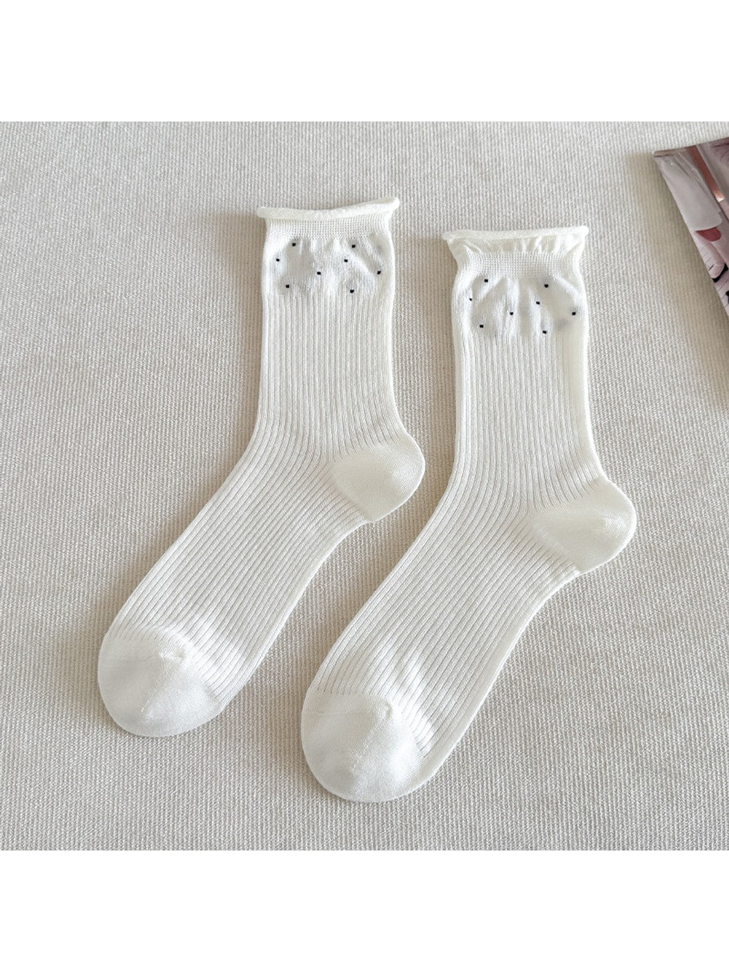 Rufia - Minimalist Polka Dot Women's Crew Socks
