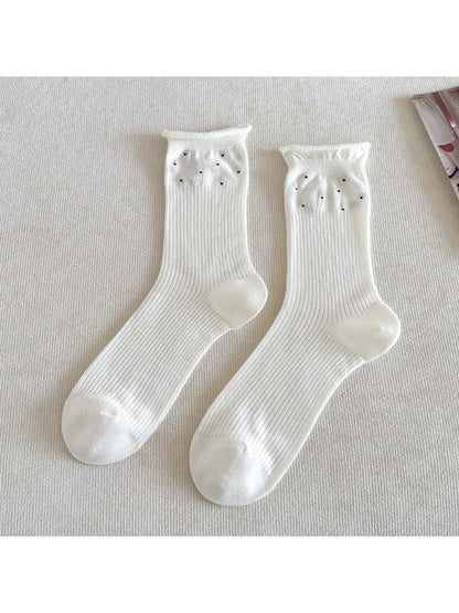 Rufia - Minimalist Polka Dot Women's Crew Socks