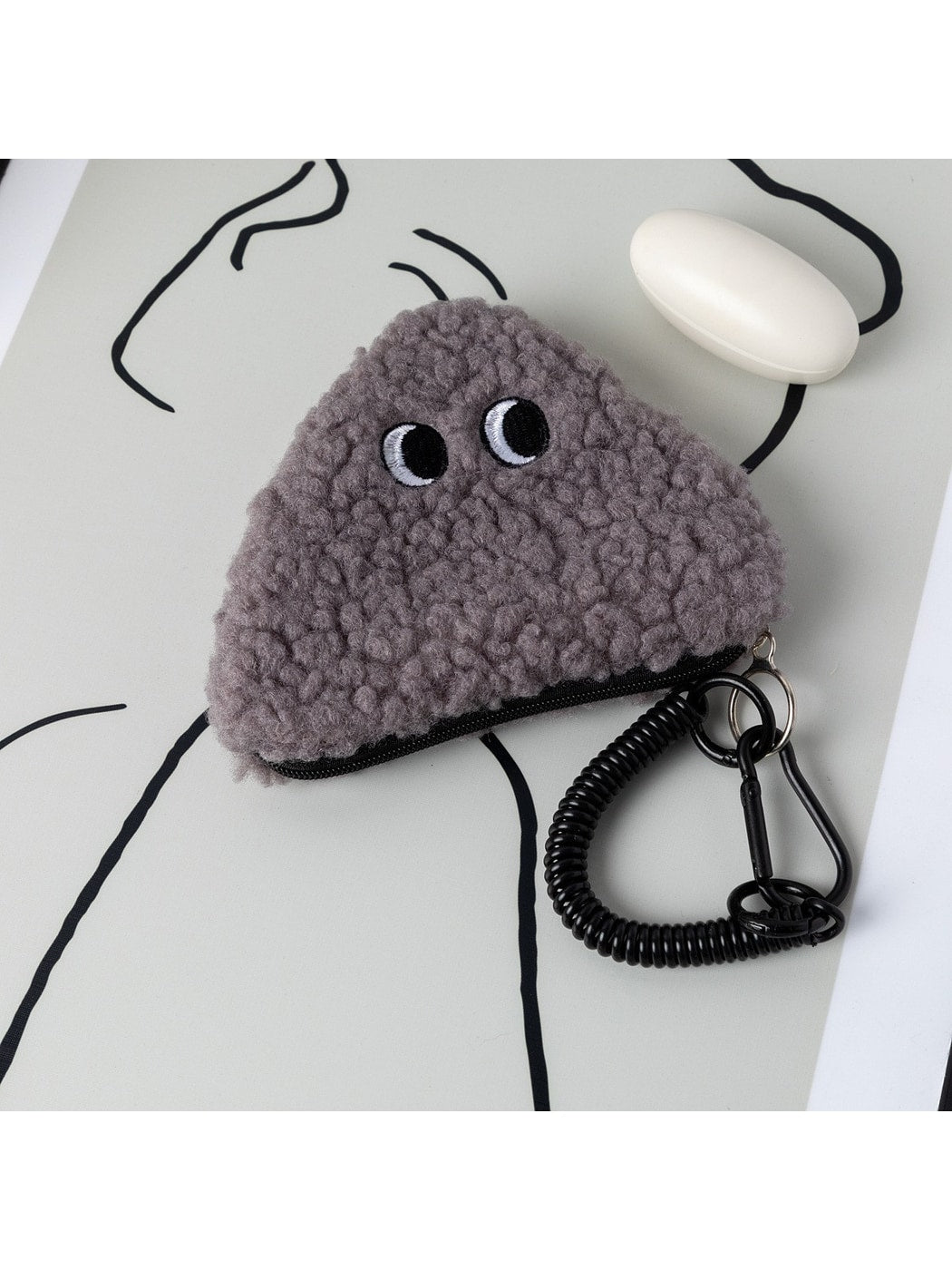 Cosbai - Cute Cartoon Plush Triangle Zipper Coin Purse