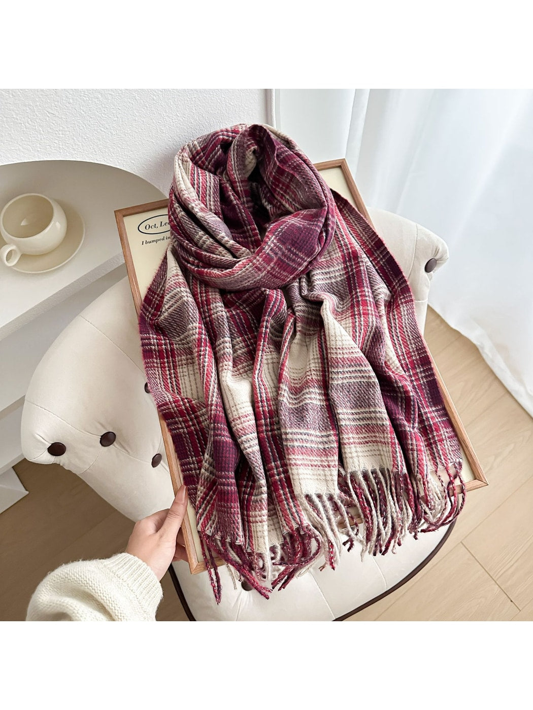 Scarvii - Classic Plaid Fringed Winter Scarf