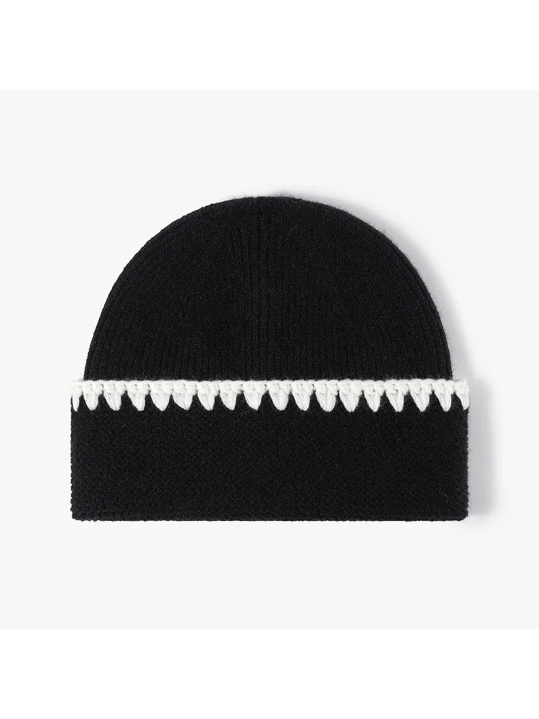 Haila - Contrast Trim Fold-Over Knit Beanie