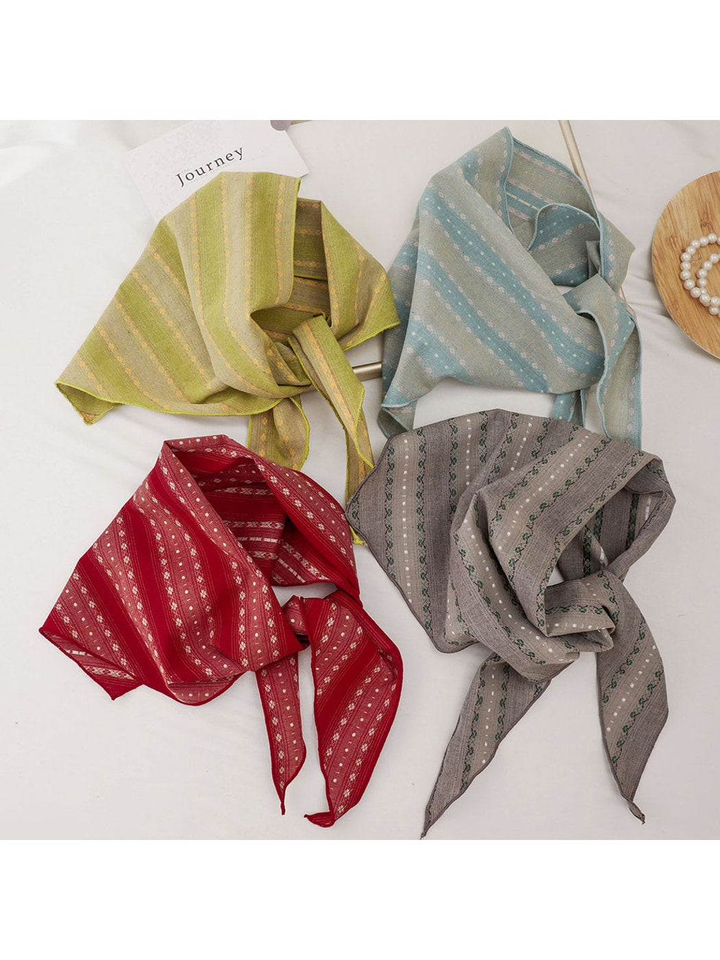 Scarvii - Pastel Floral Print Triangle Bandana