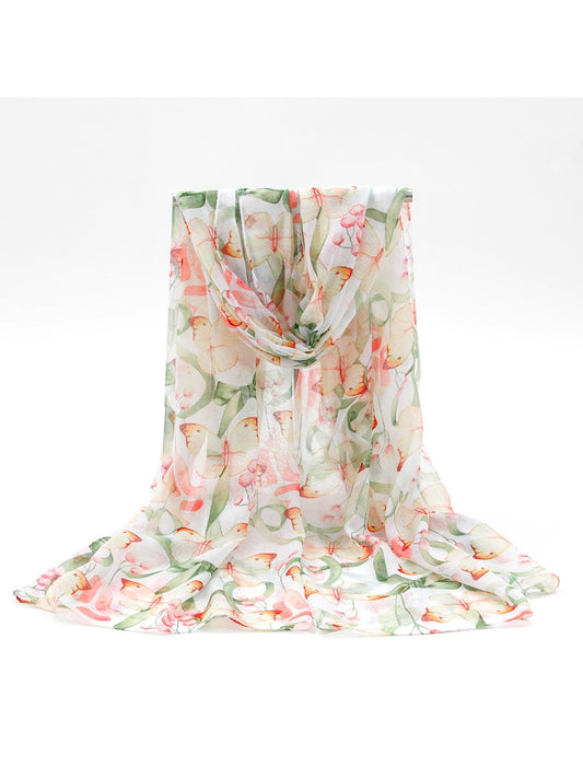 Scarvii - Butterfly Print Lightweight Travel Scarf